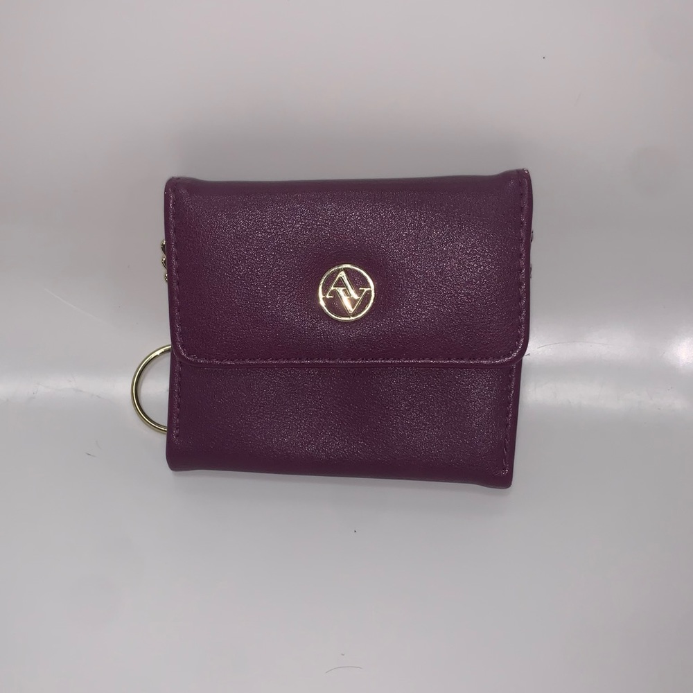 A&A Purple Vegan Leather Wallet Keychain